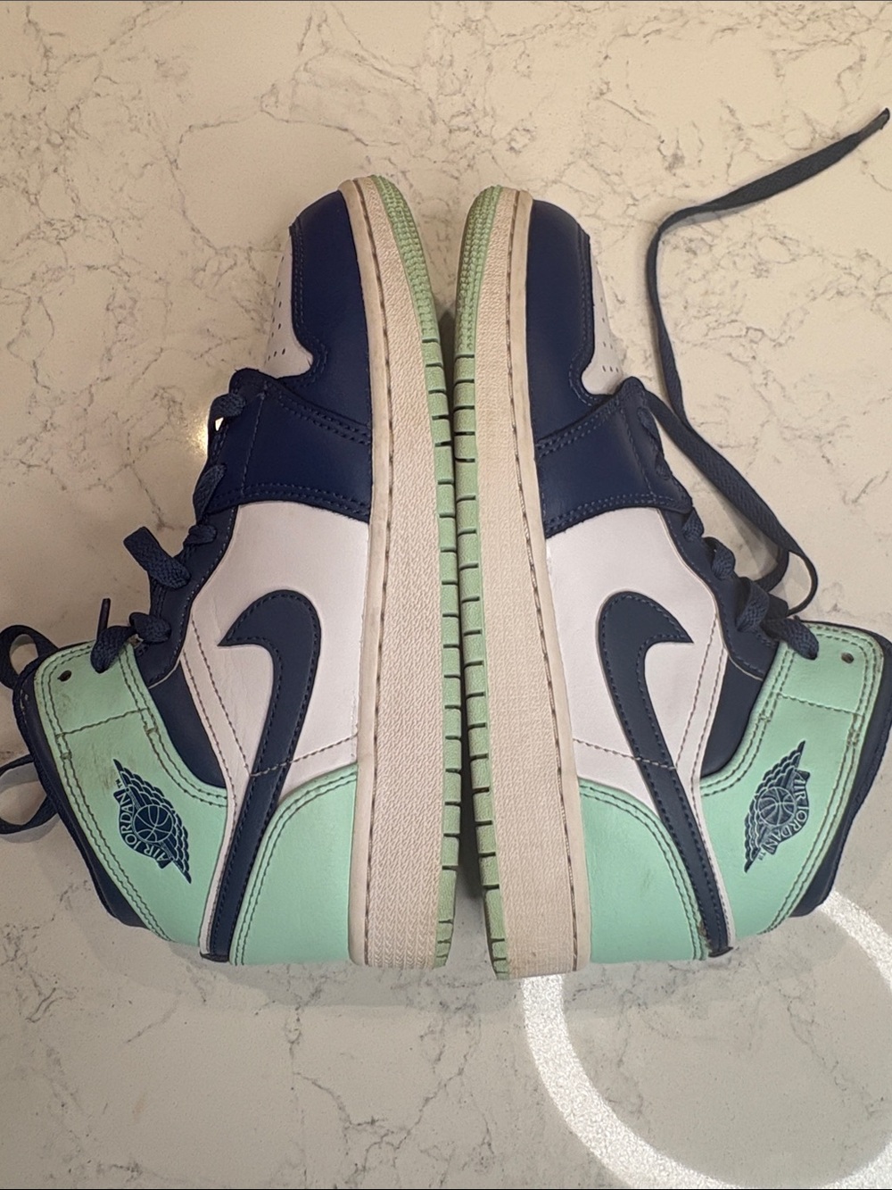 Nike Kids Mint & Navy High-Top Sneakers
